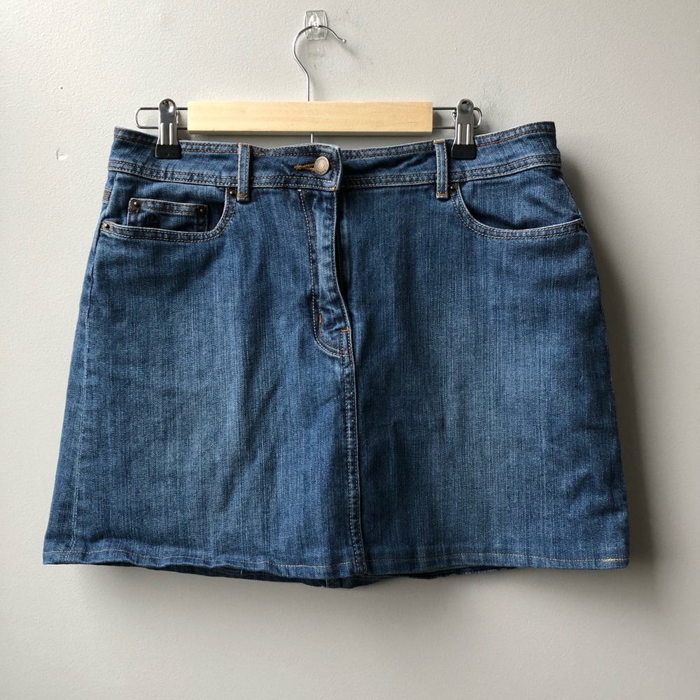 ❤️❤️ Boden Jean Denim Mini Skirt Chambray Blue 14 R